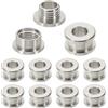 PATIKIL 10pz Occhielli Solidi in Ottone da 5mm (1/5), Occhielli Piatti Autobloccanti con Rondella per Scarpe Abbigliamento Borse Artigianato in Pelle, Argento Imitazione