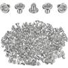 QUARKZMAN 100Pcs Passanti A Occhiello 2mm 1/9 Pollice Kit Passanti In Ottone Per Tessuto Tendaggi Teli Cuoio Cinture Scarpe Borse Fai Da Te, Argento