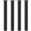 vidaXL Gambe per tavolo da bar 4 pz nere 90-92 cm in acciaio