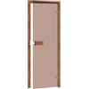 Saunainter Sportello per sauna CLASSIC 70x190 con chiusura magnetica, vetro temperato ESG da 8mm di alta qualità, telaio in legno massiccio, DIN a sinistra/destra regolabile (Thermo-Pioppo tremulo