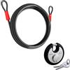 BASI | Cavo universale con lucchetto rotondo | corda in acciaio intrecciato con occhielli | rivestito in vinile | 5 metri | lucchetto | antifurto per mobili da giardino