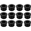 QUARKZMAN 12Pcs Passacavi In Gomma Adatti Foro Da 0.47 (12mm) Diametro Interno 0.39 (10mm) H 0.2(5mm) ID Passacavi A Bombetta In Gomma Siliconica Guarnizione Per Scatole, Nero