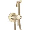Rea - Lungo Loop Gold Bidet Rubinetto Bidet Da Incasso Doccetta A Parete In Ottone Miscelatore Acqua Calda E Fredda Con Doccetta Per Wc (Oro) 9 X 7 X 19 cm