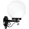 nextradeitalia 1PEZZO LANTERNA CON BRACCIO INFERIORE LAVORATO MODELLO SFERA - 100w IP44 mm.290x383h. colore nero