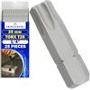 MONTERAL 25 Pezzi Inserti per Avvitatore Professionali T25 x 25 mm - Torx Set con Gambo Esagonale 1/4 - Set Punte Avvitatore Realizzato in Acciaio Legato S2 - MONTERAL