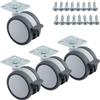 SOTECH set di 4 ruote per mobili Hamm Ø 63 mm altezza 74,5 mm, bianco/grigio, portata 35 kg, piastra avvitabile 47 x 47 mm, con freno, ruota girevole a 360 gradi incl. viti di fissaggio