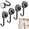 QEEROYO 4 Pezzi Ganci Magnetici Potente, Ganci Magnetici Extra Resistenti, Magnetico del Portata Verticale 6kg, Calamita Potente in Neodimio, per Frigorifero da Cucina, Soffitto, Griglia