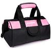 FASTORS Borsa portautensili da donna rosa con doppia cerniera a bocca larga 30,5 cm, borsa per attrezzi con 8 tasche esterne e 2 tasche interne (rosa)