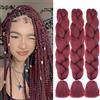 Gairyan Extension per Treccine Africane Ombre Jumbo Braiding Hair Extension a Treccia 60cm 300g 3PCS Treccine Africane Treccia Capelli Finti Sintetici Afro, Vino Rosso