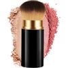 AOOTE Rotondi Pennelli Trucco Retrattili, Pennelli da Viaggio Fard, Pennelli Retrattili Portatili per Trucco per Fondotinta, Cipria, Fard, Bronzer, Protezione Solare, Occultamento, Grande
