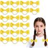 YAWYO Set di 20 elastici per capelli per bambini, fasce elastiche con fiocchi e nastri, accessori per capelli scolastici gialli per bambini e donne