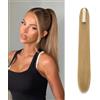 Gairyan Extension Coda di Cavallo Lisci con Pinza 60cm Coda Capelli Extension Posticci per Capelli Sintetici Lunghi Claw on Ponytail Naturale per Donna, Biondo Scuro