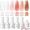 PEACECOLOR Builder Nail Gel 10ML, Bianco Latte Rosa Trasparente Gel Costruttore Smalto Semipermanente Unghie, Estensione, Rinforzo e Ricostruzione Delle Unghie, Smalto Unghie Lunga Durata
