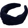 VOCOSTE Velluto Largo Annodato Cerchio Per Capelli Donna Blu Scuro 1Pc