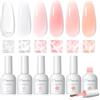 PEACECOLOR Builder Nail Gel 10ML, Bianco Latte Rosa Trasparente Gel Costruttore Smalto Semipermanente Unghie, Estensione, Rinforzo e Ricostruzione Delle Unghie, Smalto UV/LED Nail Art