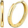 Engelsrufer Orecchini a cerchio Lisa in argento sterling placcato oro, chiusura a clip, senza nichel, 24 mm, Ø24 mm, Argento sterling, Nessuna pietra preziosa