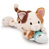 NICI 62151 Gatto portafortuna di peluche con pesciolino, morbido, tenero pupazzo per coccole e giochi, per adulti e bambini, 30 cm, marrone