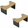 Liink1Ga Set di 2 Sgabello da Bagno per Adulti, Poggiapiedi in Legno Sedia da WC Sgabello per il Sanitari Bagno Step Pedana per Adulti e Bambini Piccolo/Rovere e Nero/45x23x20CM(LxPxA)