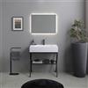 Kiamami Valentina - Mobile bagno a terra 80cm con cavalletto nero e lavabo in resina | Manchester