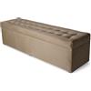 MG Design Pouf contenitore imbottito 45 × 160 cm Beige - capacità ca. 190 L, fino a 300 kg, seduta morbida, struttura solida, già montato e facile da pulire