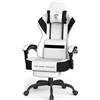 Ferghana Sedia da Gaming Ergonomica,Sedia Gaming in Tessuto Tecnologico,Sedia da Ufficio con Massaggio,Cuscino Primaverile,Poggiatesta,Braccioli, Ampio Sedile Piatto,Poltrona Ufficio,Bianco