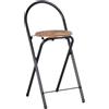 ZZINOKE Sgabello Bar Pieghevoli, Altezza seduta 55,5 cm, Nessun Montaggio Richiesto, Sgabello Pieghevole Portatile Per Cucina, Bistrot, Negozio, All'Aperto (Retrò Marrone e Nero)