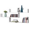 [en.casa] Mensola da Parete con 3 Ripiani Aperti Scaffale Libreria Sospesa a Muro con Vani Portaoggetti Espositore Pensile per Soggiorno Studio Corridoio 119x18x55 cm - Bianco