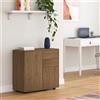 [en.casa] Comò con 2 Ante e 2 Cassetti Credenza con Scomparti Vani Chiusi Mobile Contenitore Multiuso per Camera da Letto Soggiorno 74x79x36 cm - Effetto Noce
