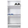 GENTILIN DESIGN Scarpiera Salvaspazio Slim, Portascarpe a Ribalta 3 Ante in Metallo Bianca, Già Montata, Interni/Esterni, P 13,5 x L 50 x H 103 cm