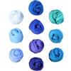 Flylin Lana per infeltrimento ad ago, 10 colori, filato di lana per principianti e infeltrimento a umido, 10 g/colore di lana in fibra, per fai da te, filatura, arazzi da parete, tappezzeria (serie blu)