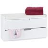 Relaxdays Panca con 2 Scomparti, Seduta con Imbottitura, per Corridoio, HxLxP: 48,5 x 87 x 38 cm ca. Bianco