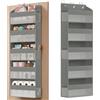 SONGMICS Organizer da Porta, 5 Scomparti, Portaoggetti da Appendere Pieghevole, Ganci in Metallo, Trasparente, Tasche Laterali, Grigio Tortora RDH010GD01