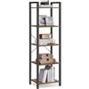 VASAGLE Scaffale a 5 Ripiani, Libreria per Ufficio, Studio, Soggiorno, Camera da Letto, 30 x 40 x 153 cm, Stile Industriale, Marrone Vintage e Nero Inchiostro LLS100B01