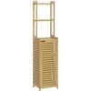 HOMCOM Mobile a colonna per bagno, armadio alto in bambù, 3 ripiani e armadio con 1 porta, mobile portaoggetti su piede, 38,5 x 33 x 170 cm, naturale