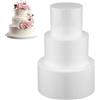 KAILIKETIY Modello di Torta di Compleanno Finta in Schiuma Bianco Leggero Superficie Liscia, 3 Pezzi Tondo per Decorazioni Matrimoni e Bakery Stores
