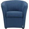 Totò Piccinni Poltrona a POZZETTO Design Alta QUALITA' Made in Italy (Tessuto Blu Chiaro)