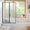 Daromigo Parete doccia per vasca da bagno 100 x 140 cm, 2 pezzi, pieghevole, in plastica PS infrangibile, per vasca da bagno con telaio in alluminio nero, parete doccia con struttura a goccia come