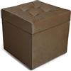 MG Design Pouf contenitore imbottito 45 × 45 cm Marrone - capacità ca. 50 L, fino a 300 kg, seduta morbida, struttura solida, già montato e facile da pulire