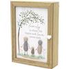 Carousel Home Pebble Family Key Box | Armadietto portachiavi in legno shabby chic | Armadietto portachiavi da parete con 6 ganci portachiavi - 19 x 26 cm