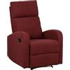Totò Piccinni Poltrona Relax Reclinabile EUREKA, Manuale con Maniglia Laterale, Struttura in Legno, Imbottita ed Ergonomica, Ideale per Anziani e Soggiorno (Tessuto Bordeaux New)