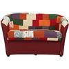 Totò Piccinni Divano POZZETTO 2 posti Alta QUALITA' Made in Italy A.76xL.123xP.67cm (Patchwork Bordeaux)