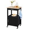 Yaheetech Carrello da Cucina con Ruote in Legno e Metallo 55 x 45 x 89 cm con Piano da Lavoro e Comodo Stoccaggio degli Oggetti Salvaspazio per Cucina Dispensa Ristorante e Bar Nero