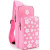 Owngen Graziosa borsa da viaggio per Nintendo Switch/ Lite / OLED, portatile, piccola borsa da trasporto Sakura rosa a tracolla per console NS, dock di ricarica, Joy-Cons, accessori per donne (rosa e