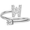 Purelei® Anello Lettere - Anello da donna in acciaio inossidabile resistente - Anelli impermeabili - Anelli regolabili dalla taglia 50 alla 60 - Gioielli alla moda per il tuo look personalizzato