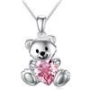 enjoylifecreative PELOVNY - Collana da donna con ciondolo a forma di orsetto, in argento Sterling 925, con ciondolo a forma di orsetto, regalo di compleanno, San Valentino, per mamma, figlia, moglie