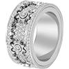 AMZCOM Anello Antistress Donna Girevole, Anello Antistress Acciaio Inossidabile, Anelli Spinner Rotante, Fidget Anelli per L'ansia con scatola ad anelli, Ragazze Regalo