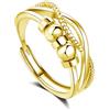 Glintara Anello in argento Sterling 925 per ansia, anello antistress da donna, anello antistress aperto regolabile, anello antistress con scatola portagioie, Verstellbar (50-65mm), Argento sterling
