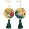 Lebole Maison Orecchini The Tasselled Circle Classico Ramo Fiori Nappa Verde