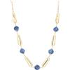 Dazylleco Collana lunga da donna, in oro, lunga con perle, grande gioiello alla moda, idea regalo per la mamma, Resina Perla, Non pietra preziosa