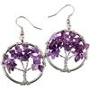 SUNYIK Orecchini pendenti da donna con pietra martellata, 1-1.2 inches, Pietra, metallo placcato argento, #2-amtheyst pietra di cristallo